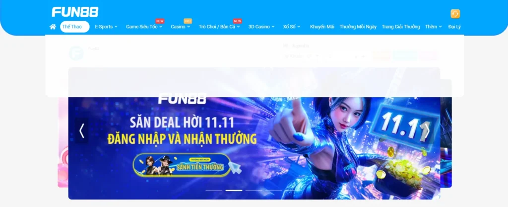 Click vào giao diện nhà cái Fun88